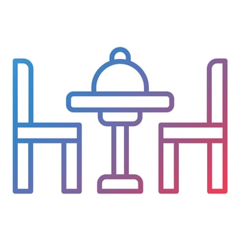 Dinner Table Line Gradient Icon vector
