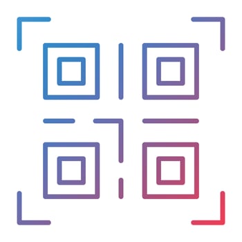 QR Code Line Gradient Icon vector