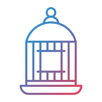 Birdcage Line Gradient Icon vector
