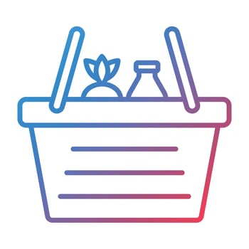 Basket Line Gradient Icon vector