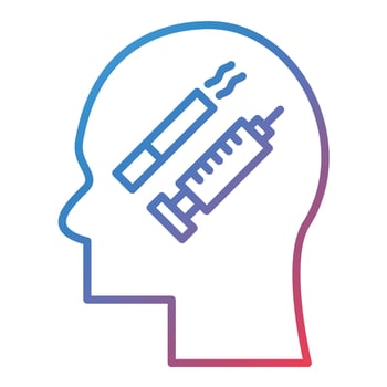 Addiction Line Gradient Icon vector