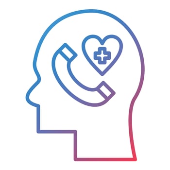 Psychological Help Line Gradient Icon vector