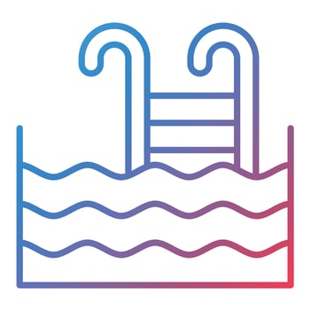 Swimming Pool Line Gradient Icon vector