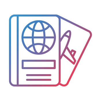 Passport Line Gradient Icon vector