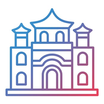 Historic Site Line Gradient Icon vector
