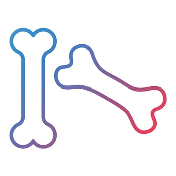Bones Line Gradient Icon vector