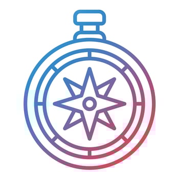 Compass Line Gradient Icon vector