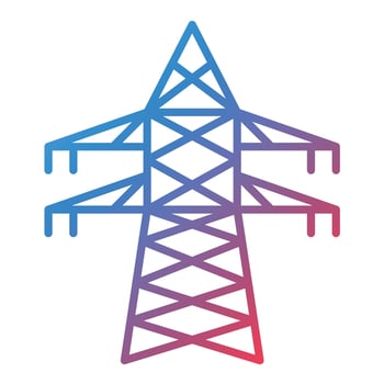 Transmission Tower Line Gradient Icon vector