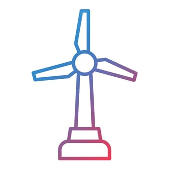 Wind Power Line Gradient Icon vector