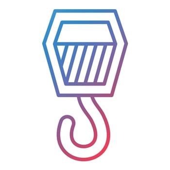 Hook Line Gradient Icon vector