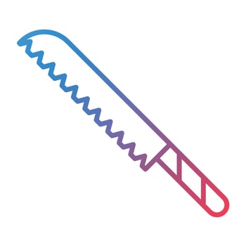 Bread Knife Line Gradient Icon vector
