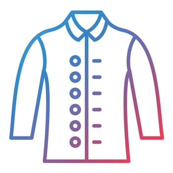 Long Sleeves Shirt Line Gradient Icon vector