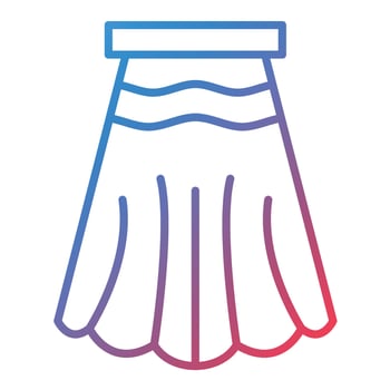 Long Skirt Line Gradient Icon vector
