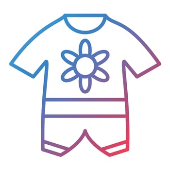 Baby Clothes Line Gradient Icon vector