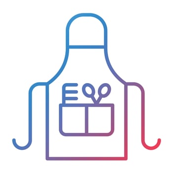 Apron Line Gradient Icon vector