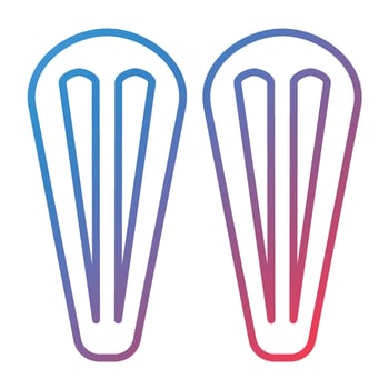 Hair Pin Line Gradient Icon vector