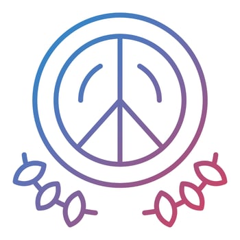 Peace Line Gradient Icon vector