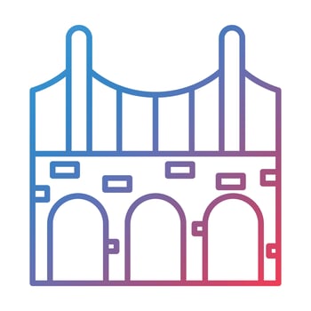 Bridge Construction Line Gradient Icon vector