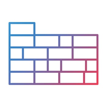 Brickwall Line Gradient Icon vector