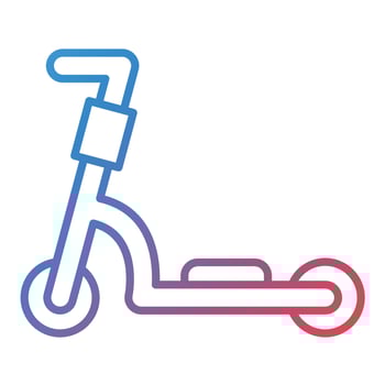 Kick Scooter Line Gradient Icon vector