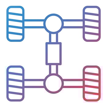Chassis Line Gradient Icon vector