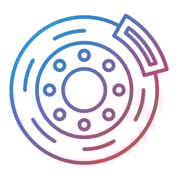Brake Disc Line Gradient Icon vector