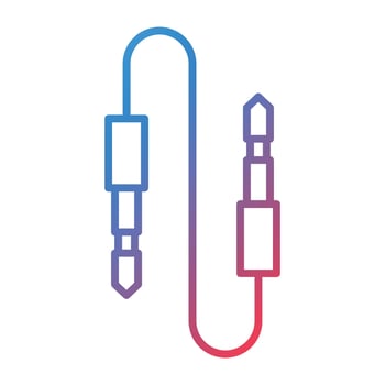 Audio Cable Line Gradient Icon vector