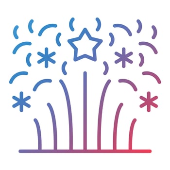 Fireworks Line Gradient Icon vector