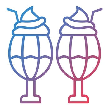 Milkshake Line Gradient Icon vector