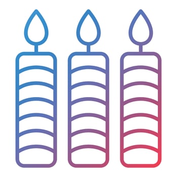 Candles Line Gradient Icon vector