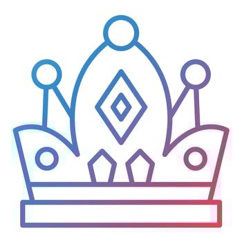 Crown Line Gradient Icon vector