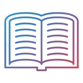 Open Book Line Gradient Icon vector