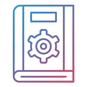 Book Settings Line Gradient Icon vector