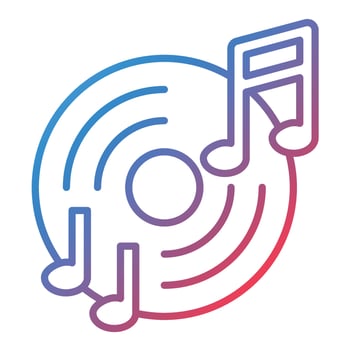 Vynil Line Gradient Icon vector