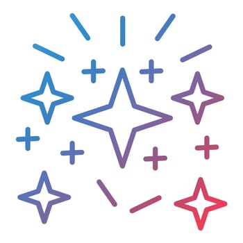 Sparkles Line Gradient Icon vector