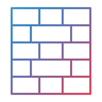 Brick Wall Line Gradient Icon vector