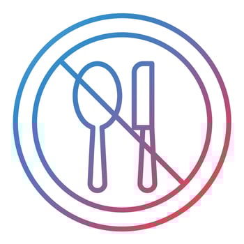 No Eating Line Gradient Icon vector