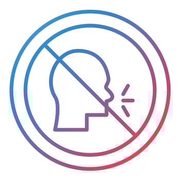 No Talking Line Gradient Icon vector