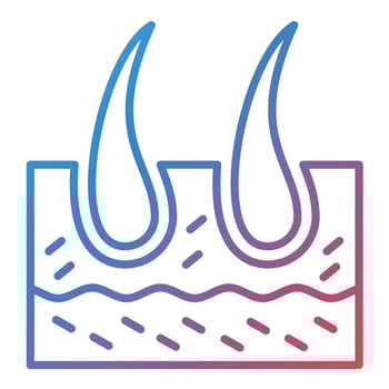 Skin Hair Line Gradient Icon vector