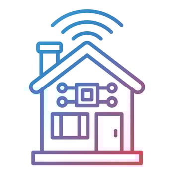 Smart House Line Gradient Icon vector