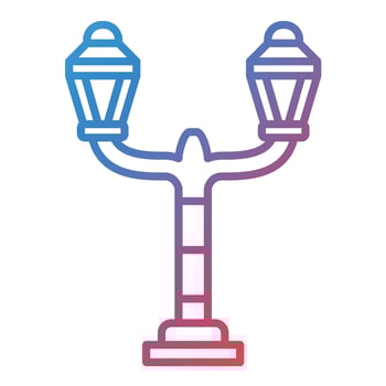 Street Lamp Line Gradient Icon vector