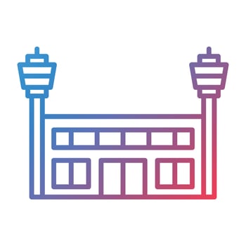 Airport Line Gradient Icon vector