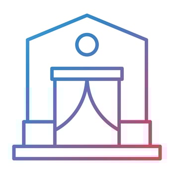 Refugee Camp Line Gradient Icon vector