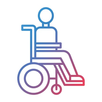 Disabled Person Line Gradient Icon vector