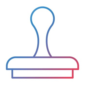 Rubber Stamp Line Gradient Icon vector
