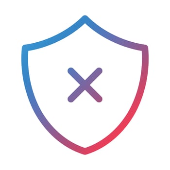 Shield Fail Line Gradient Icon vector