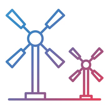 Windmill Line Gradient Icon vector