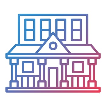 Villa Line Gradient Icon vector