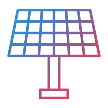 Solar Panel Line Gradient Icon vector
