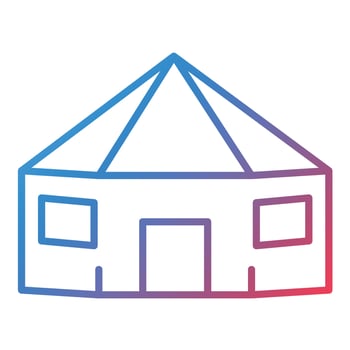 Yurt Line Gradient Icon vector